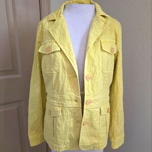 Eva & Claudi soft denim yellow jacket button up size 38 US 6